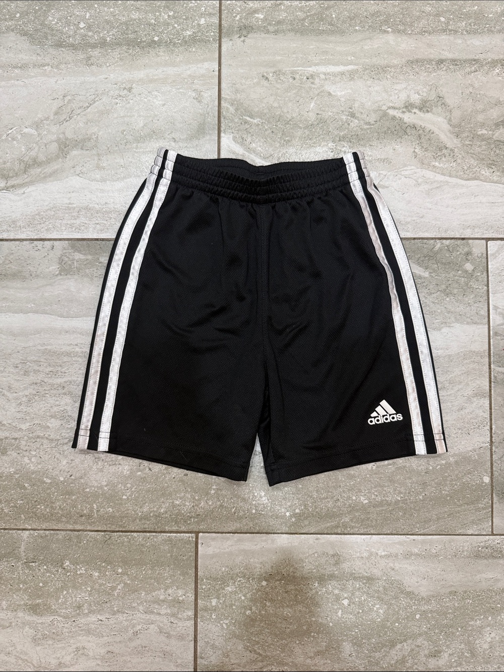 adidas Black Athletic Shorts with White Side Stripes